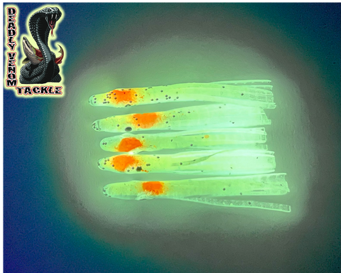 MICRO HOOCHIE / SQUID SKIRTS UV - BLODDY MELON SUPER GLOW 5PK