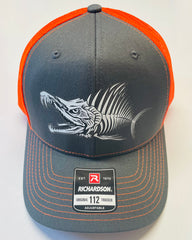 SKULLZ HAT - RICHARDSON TRUCKER 112 FLUORESCENT ORANGE