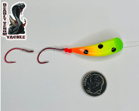 Kokanee & Trout Tackle, Micro Hoochies, Squid skirts, dodgers,spinners –  Deadly Venom Tackle