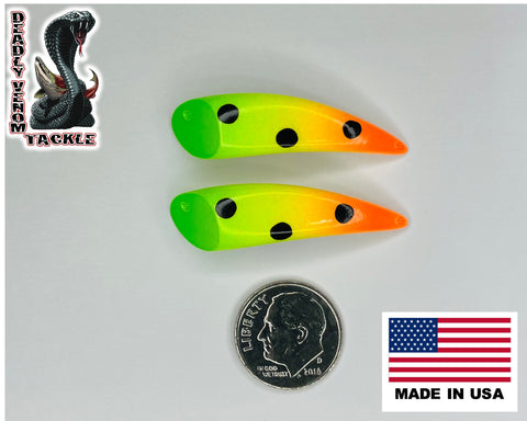Orange on Silver/Scale Brass - Savage Micro Squid Spinners. - Kokanee and  Trout - Savage Micro Shrimp Spinners - Savage Strike Spinners